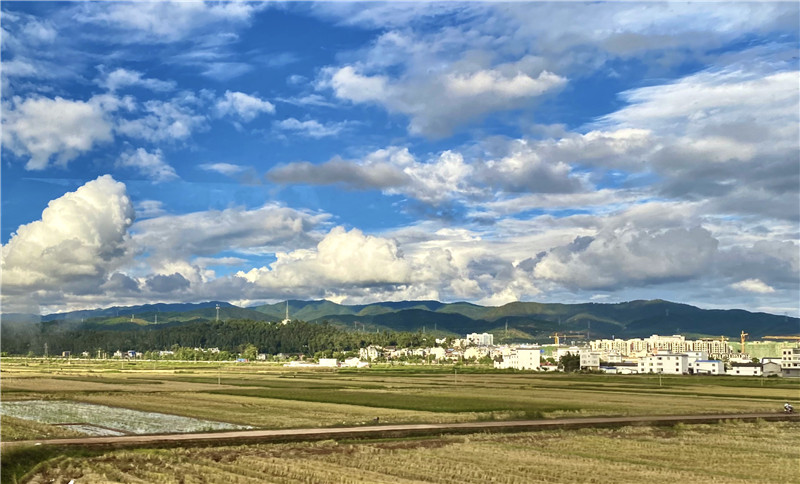 斑斕、七彩橋、草原、余輝(圖1)